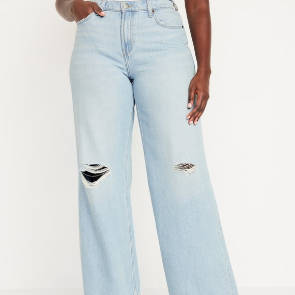 NWT Old Navy Mid-Rise Baggy Wide Leg Jeans - Picture 4 of 5